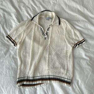 FRAME cream crochet shirt with detail on collar L